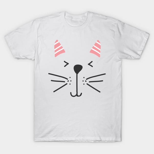 Cute Cat Face T-Shirt by LittleMissy